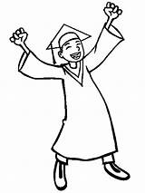 Graduation Coloring Pages Drawing Kids Printable Library Color sketch template