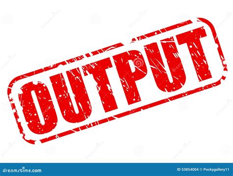 output red stamp text stock vector image  output symbol