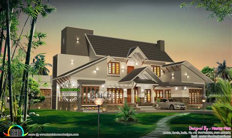 unique sloping roof luxury kerala home design kerala home design  floor plans  dream