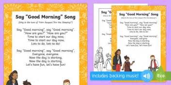 good morning song   classroom primary resources