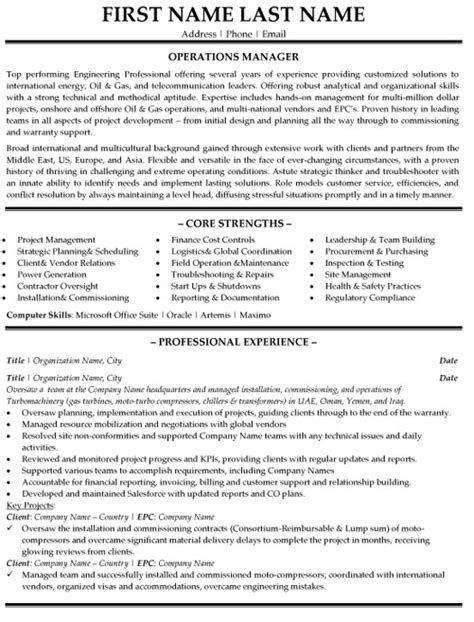 operation manager resume sample template