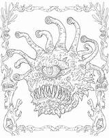 Dungeons Dragons Coloring Beholder Monsters Heroes Realms Book sketch template