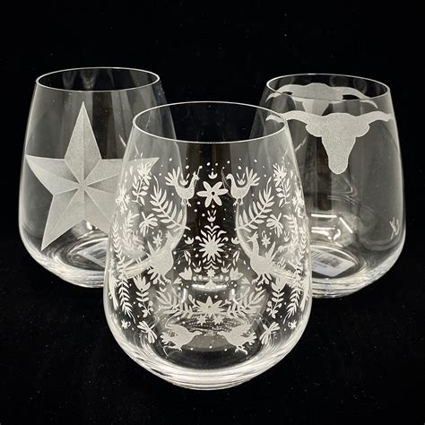 evergreen crystal stemless wine glasses sparkles