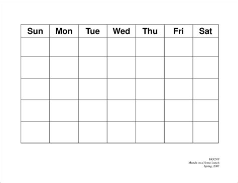 days   week template schedule  calendar