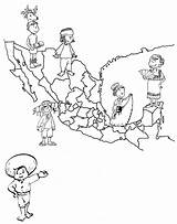 Coloring Mexico Para Colorear Pages Map Trajes Traditional Dress Dibujos Tipicos Mapa Con Coloringbook4kids Sus Pinto Kids Típicos México Jalisco sketch template
