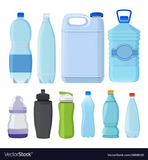 glass  plastic bottles  types vector image