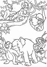 Jungle Coloring Book Pages Kids Printable Disney Ausmalbilder Dschungelbuch Characters Residents Sheets Dschungel Animal Print Baby Colouring Happy Color Drawing sketch template