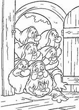 Coloring Snow Dwarfs Seven Pages Popular sketch template