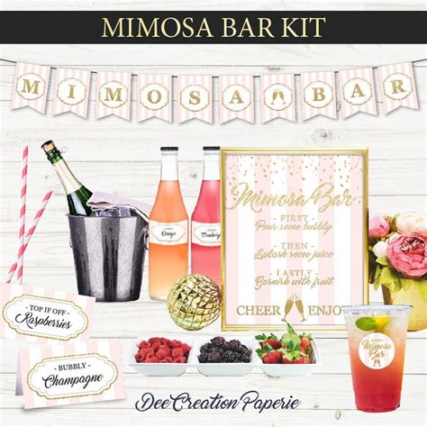 instant printable mimosa bar kit instant  wedding etsy canada