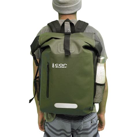 waterproof dry backpack  green  surf touch  modern