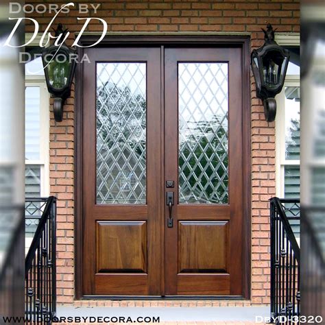 Custom Rustic Double Doors With Glass Wood Entry Doors By Decora