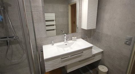 lena meuble salle de bains suspendu decale blanc relief