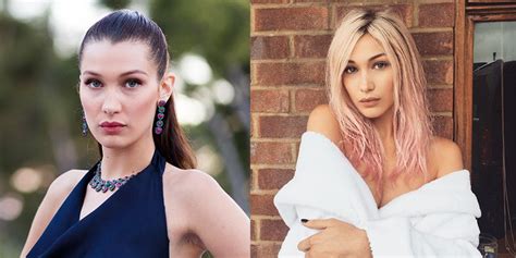 bella hadid s blonde hair with pink ombré will make you do a double