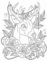 Coloring Tattoo Pages Tribal Printable Adult Skull Deer Print Getcolorings Getdrawings Color Digital Colorings sketch template