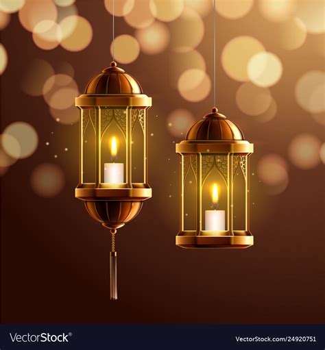 glowing fanous  vintage fanoos hanging lantern vector image