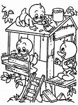 Coloring Donald Pages Duck Disney Baby House Huey Dewey Louie Build Wood Ducktales Colouring Gif Mickey Houses Family Daisy Printable sketch template