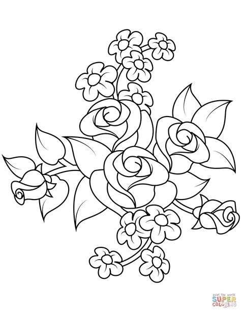 images  bouquet flower coloring pages printable flower coloring