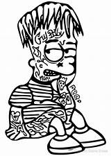 Pages Bape Bart Simpson Tupac Boy sketch template