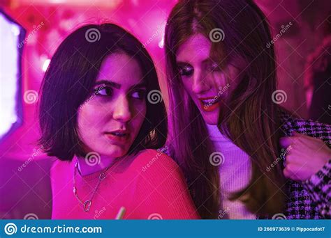 Couple Friends Girl In Nightclub Stock Image Image Of Dance Club