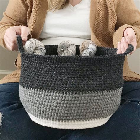 simple crochet basket  crochet pattern meghan