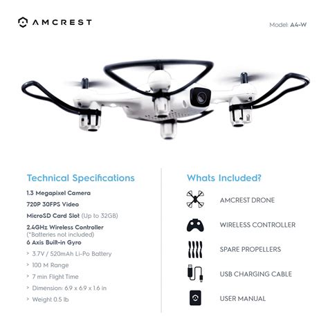 amcrest   skyview wifi drone  camera hd p fpv quadcopter training drone  beginner