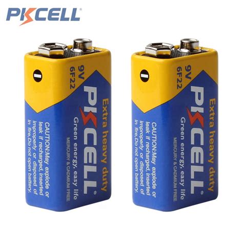 2 pieces square 9v battery parts pkcell 9v batteries 6f22 single sex 9