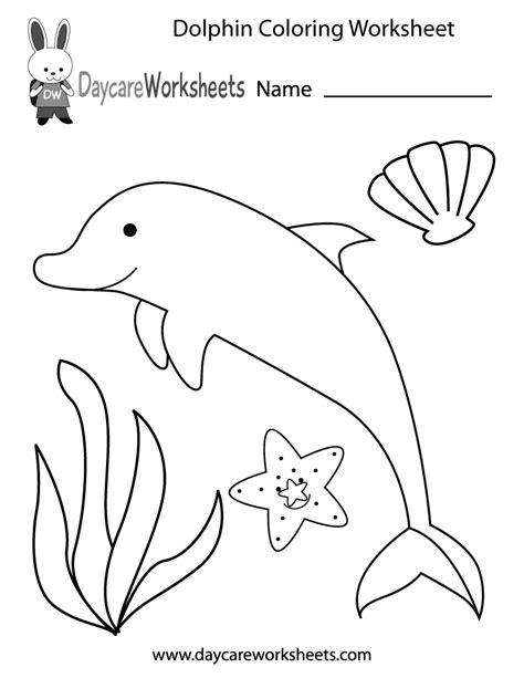 preschool dolphin coloring worksheet
