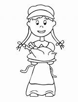 Coloring Pages Pilgrim Girl Thanksgiving Boy Kissing Happy Kids Printable Getcolorings sketch template