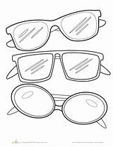 Sunglasses Coloring Glasses Pages Printable Kids Template Worksheets Sunglass Emoji Worksheet Summer Eyeglasses Kindergarten Color Clip Sunnies Colouring Education Templates sketch template