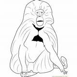 Baboon Coloring Gelada Pages Coloringpages101 sketch template
