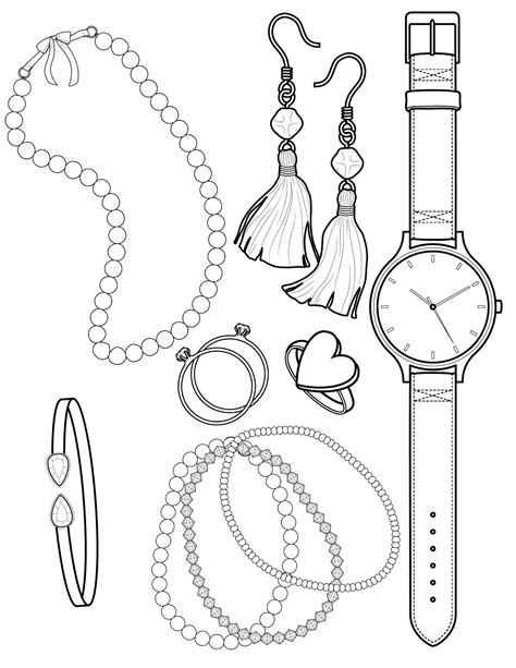 jewelry coloring pages    print