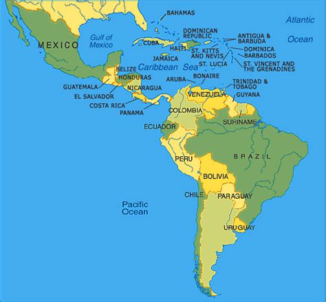 latin america map region city map  world region city