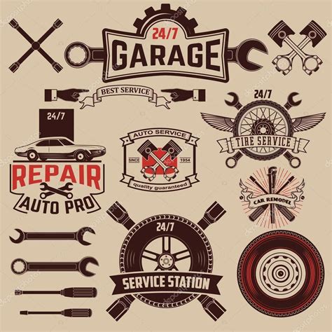 pin  ellen barbosa  oficina auto service garage logo car repair service