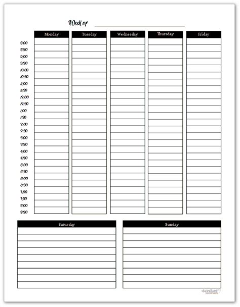 black  white weekly planner printables artofit