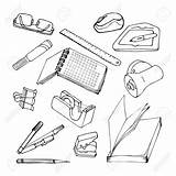 Stationery Drawing School Items Hand Getdrawings sketch template