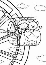 Coloring Pages Carnival Wheel Ferris Fair Rides State Watching Food Kids Printable Color Fun Print Getcolorings Little Popular sketch template