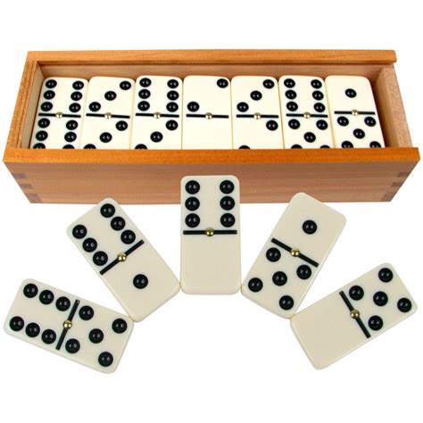 trademark games  double  dominoes  wood case    home depot