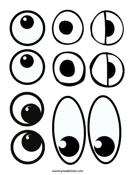printable googly eyes tons  sizes