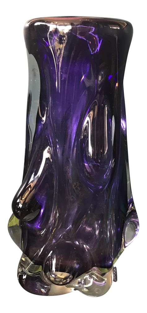Purple Art Glass Vase Chairish