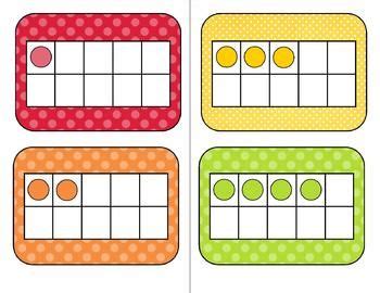 heres  set  color coordinated ten frames  number cards