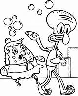 Puff Mrs Squidward Coloring Tentacles Spongebob Pages sketch template