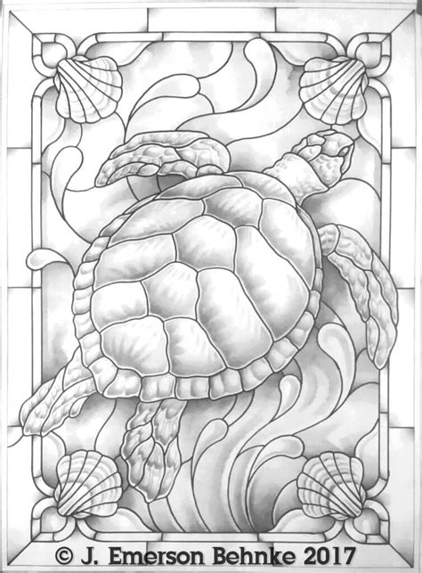 sea turtle digitalpdf etsy stained glass patterns  stained