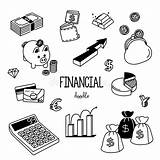 Financial Sketch Drawing Hand Objects Vector Credit Doodle Styles Money Variation Stack Icons Set sketch template