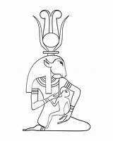 Isis Egyptian Horus Boubin Michal sketch template