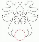 Reindeer Face Coloring Pages Rudolph Template Outline Drawing Clipart Printable Christmas Head Santa Templates Cow Kids Ornament Crafts Color Clip sketch template