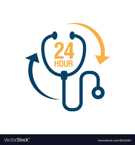 hours doctor service logo icon sign  day vector image
