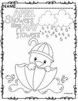 Coloring April Showers Pages Flowers Spring May Bring Activities Subject Kindergarten Getdrawings sketch template