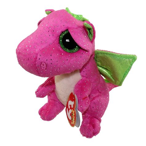 ty beanie boos darla  pink dragon glitter eyes regular size
