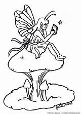Fairy Coloring Mushroom Pages Printable Hadas Para Colorear Dibujos Fairies Large Disney sketch template