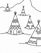 Teepee Coloring Pages Thanksgiving Printable Drawing Teepees Tipi Sheet Kids Indian Getdrawings Ws sketch template